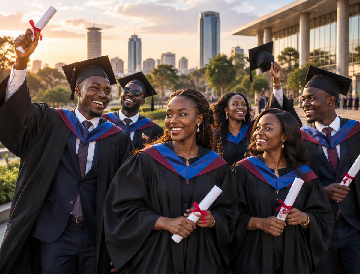 College & University graduates celebrating